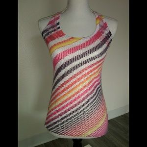 Multi-Color Stripped Sequin Sleeveless Top